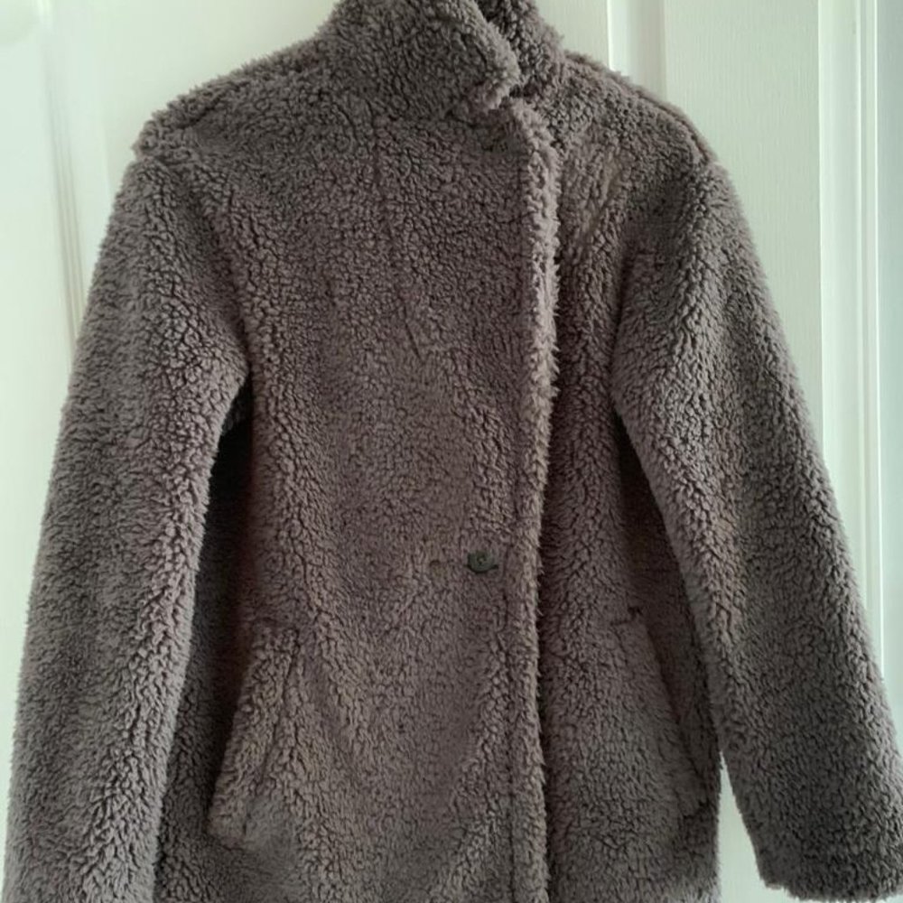 Uniqlo PILE-LINED FLEECE TAILORED COAT Dark Grey Size XS